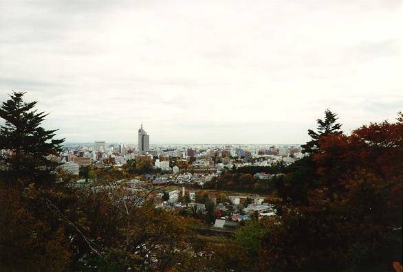 [City view from castle ruins, Sendai]
